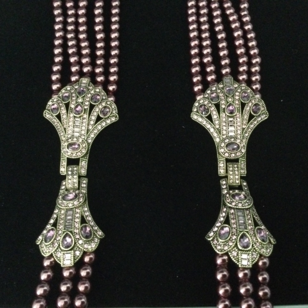 Heidi Daus Purple Crystal Beaded Necklace, NWOT - Picture 3 of 6